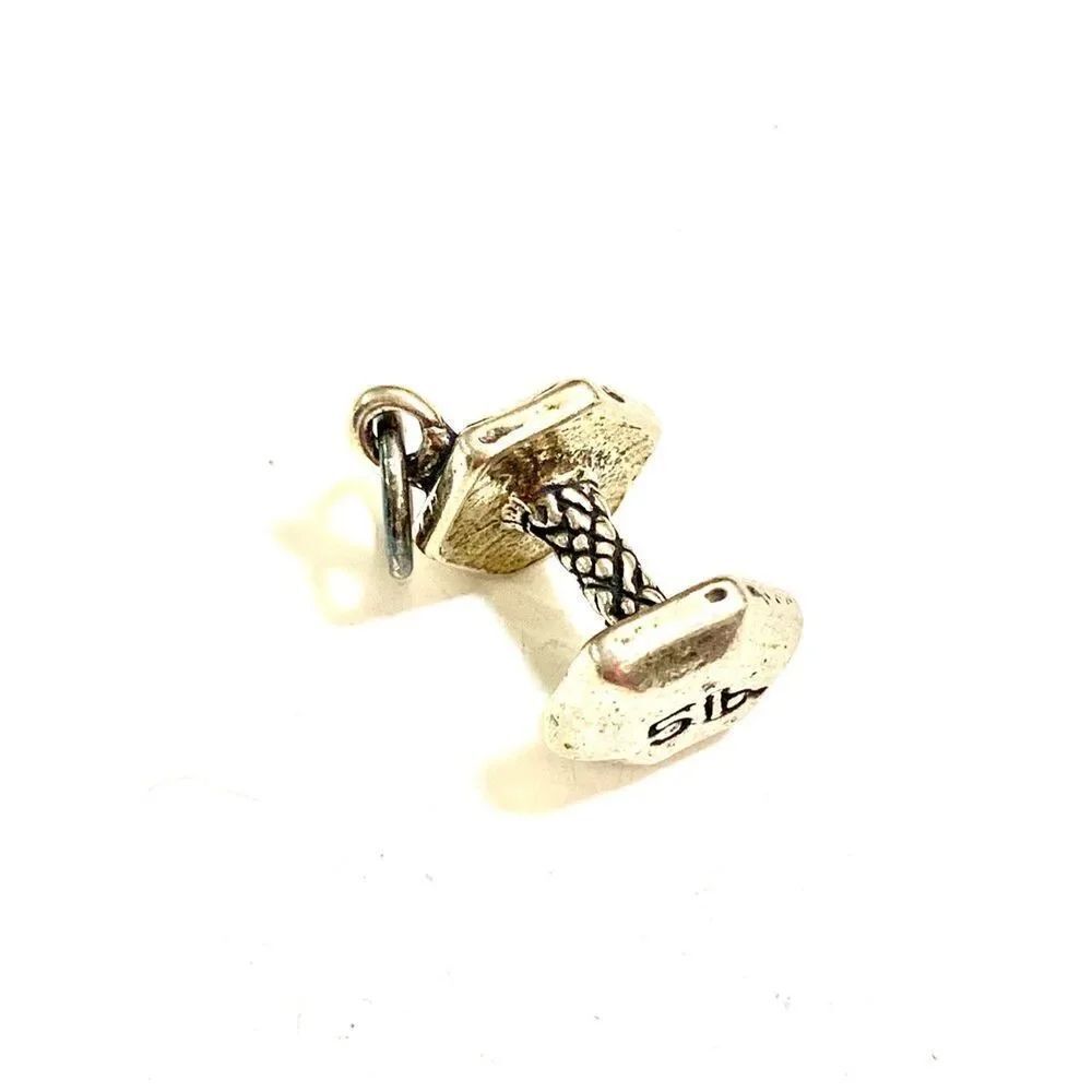 Barbell Workout Sterling Silver Jewelry Charm #exercise